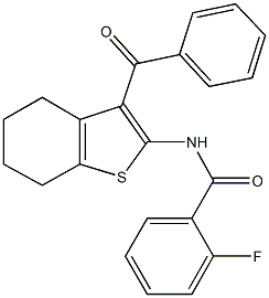 N-(3-benzoyl-4,5,6,7-tetrahydro-1-benzothien-2-yl)-2-fluorobenzamide Structure
