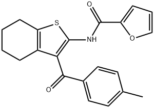 N-[3-(4-methylbenzoyl)-4,5,6,7-tetrahydro-1-benzothien-2-yl]-2-furamide,332914-93-9,结构式