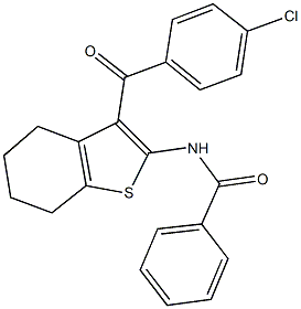 N-[3-(4-chlorobenzoyl)-4,5,6,7-tetrahydro-1-benzothien-2-yl]benzamide 结构式
