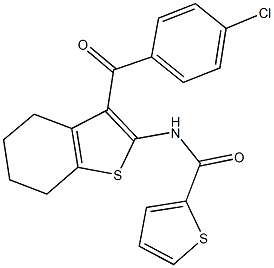 N-[3-(4-chlorobenzoyl)-4,5,6,7-tetrahydro-1-benzothien-2-yl]-2-thiophenecarboxamide Struktur