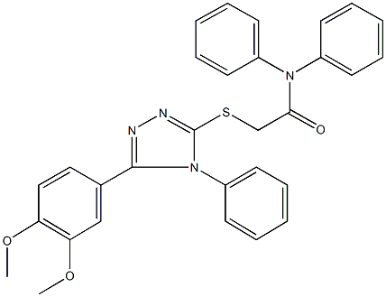 2-{[5-(3,4-dimethoxyphenyl)-4-phenyl-4H-1,2,4-triazol-3-yl]sulfanyl}-N,N-diphenylacetamide Structure