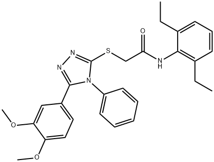 N-(2,6-diethylphenyl)-2-{[5-(3,4-dimethoxyphenyl)-4-phenyl-4H-1,2,4-triazol-3-yl]sulfanyl}acetamide Struktur