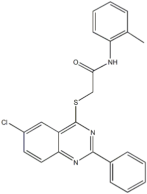 2-[(6-chloro-2-phenyl-4-quinazolinyl)sulfanyl]-N-(2-methylphenyl)acetamide Structure