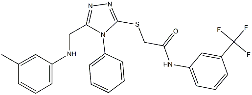 2-{[4-phenyl-5-(3-toluidinomethyl)-4H-1,2,4-triazol-3-yl]sulfanyl}-N-[3-(trifluoromethyl)phenyl]acetamide Struktur