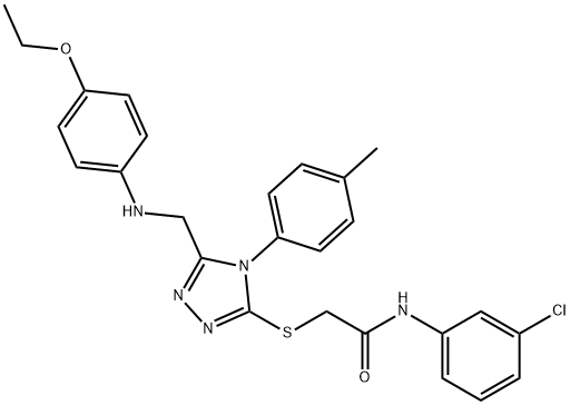 N-(3-chlorophenyl)-2-{[5-[(4-ethoxyanilino)methyl]-4-(4-methylphenyl)-4H-1,2,4-triazol-3-yl]sulfanyl}acetamide Structure