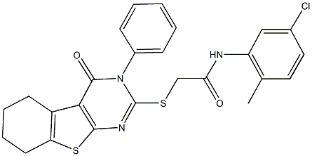 N-(5-chloro-2-methylphenyl)-2-[(4-oxo-3-phenyl-3,4,5,6,7,8-hexahydro[1]benzothieno[2,3-d]pyrimidin-2-yl)sulfanyl]acetamide|