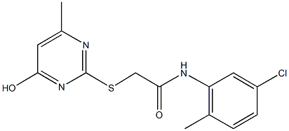 N-(5-chloro-2-methylphenyl)-2-[(4-hydroxy-6-methylpyrimidin-2-yl)sulfanyl]acetamide,332932-93-1,结构式