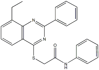 2-[(8-ethyl-2-phenyl-4-quinazolinyl)sulfanyl]-N-phenylacetamide Structure