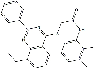 N-(2,3-dimethylphenyl)-2-[(8-ethyl-2-phenyl-4-quinazolinyl)sulfanyl]acetamide Structure