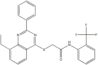 332933-19-4 2-[(8-ethyl-2-phenyl-4-quinazolinyl)sulfanyl]-N-[2-(trifluoromethyl)phenyl]acetamide