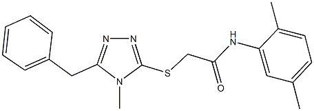 2-[(5-benzyl-4-methyl-4H-1,2,4-triazol-3-yl)sulfanyl]-N-(2,5-dimethylphenyl)acetamide Struktur