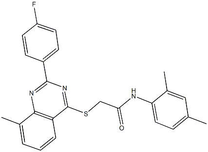 N-(2,4-dimethylphenyl)-2-{[2-(4-fluorophenyl)-8-methyl-4-quinazolinyl]sulfanyl}acetamide Structure