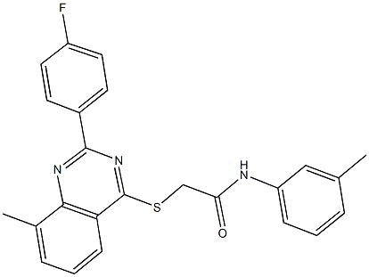 2-{[2-(4-fluorophenyl)-8-methyl-4-quinazolinyl]sulfanyl}-N-(3-methylphenyl)acetamide Struktur