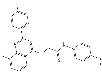 332936-05-7 2-{[2-(4-fluorophenyl)-8-methyl-4-quinazolinyl]sulfanyl}-N-(4-methoxyphenyl)acetamide