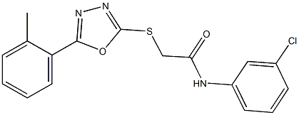 N-(3-chlorophenyl)-2-{[5-(2-methylphenyl)-1,3,4-oxadiazol-2-yl]sulfanyl}acetamide Structure