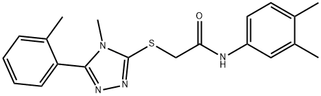 N-(3,4-dimethylphenyl)-2-{[4-methyl-5-(2-methylphenyl)-4H-1,2,4-triazol-3-yl]sulfanyl}acetamide Struktur