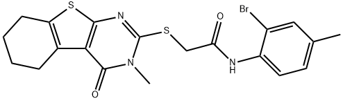 N-(2-bromo-4-methylphenyl)-2-[(3-methyl-4-oxo-3,4,5,6,7,8-hexahydro[1]benzothieno[2,3-d]pyrimidin-2-yl)sulfanyl]acetamide Structure