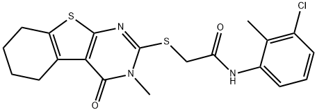 N-(3-chloro-2-methylphenyl)-2-[(3-methyl-4-oxo-3,4,5,6,7,8-hexahydro[1]benzothieno[2,3-d]pyrimidin-2-yl)sulfanyl]acetamide|