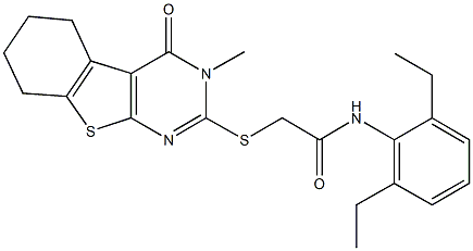 N-(2,6-diethylphenyl)-2-[(3-methyl-4-oxo-3,4,5,6,7,8-hexahydro[1]benzothieno[2,3-d]pyrimidin-2-yl)sulfanyl]acetamide|