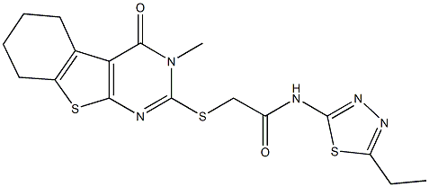 332937-66-3 N-(5-ethyl-1,3,4-thiadiazol-2-yl)-2-[(3-methyl-4-oxo-3,4,5,6,7,8-hexahydro[1]benzothieno[2,3-d]pyrimidin-2-yl)sulfanyl]acetamide