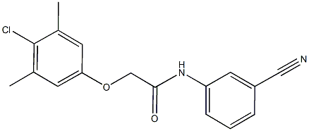 2-(4-chloro-3,5-dimethylphenoxy)-N-(3-cyanophenyl)acetamide 结构式