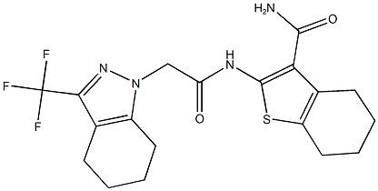 332943-98-3 2-({[3-(trifluoromethyl)-4,5,6,7-tetrahydro-1H-indazol-1-yl]acetyl}amino)-4,5,6,7-tetrahydro-1-benzothiophene-3-carboxamide