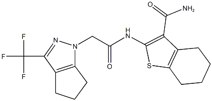 2-{[(3-(trifluoromethyl)-5,6-dihydrocyclopenta[c]pyrazol-1(4H)-yl)acetyl]amino}-4,5,6,7-tetrahydro-1-benzothiophene-3-carboxamide|