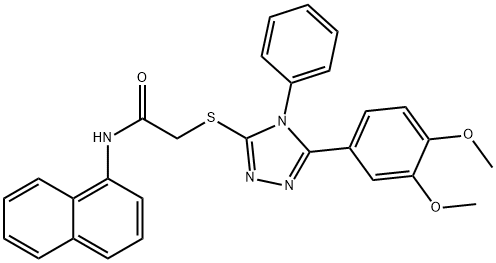 2-{[5-(3,4-dimethoxyphenyl)-4-phenyl-4H-1,2,4-triazol-3-yl]sulfanyl}-N-(1-naphthyl)acetamide|