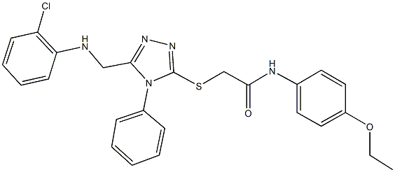 2-({5-[(2-chloroanilino)methyl]-4-phenyl-4H-1,2,4-triazol-3-yl}sulfanyl)-N-(4-ethoxyphenyl)acetamide,332946-03-9,结构式