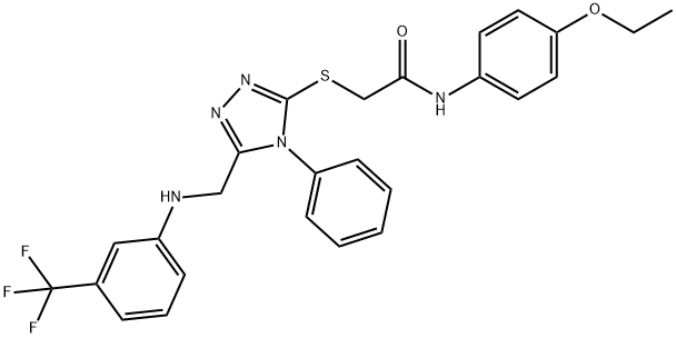 N-(4-ethoxyphenyl)-2-[(4-phenyl-5-{[3-(trifluoromethyl)anilino]methyl}-4H-1,2,4-triazol-3-yl)sulfanyl]acetamide Structure
