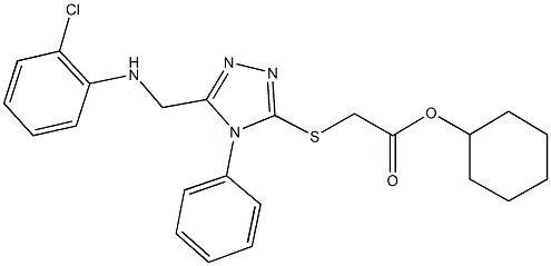 cyclohexyl ({5-[(2-chloroanilino)methyl]-4-phenyl-4H-1,2,4-triazol-3-yl}sulfanyl)acetate 化学構造式