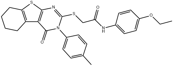 N-(4-ethoxyphenyl)-2-{[3-(4-methylphenyl)-4-oxo-3,4,5,6,7,8-hexahydro[1]benzothieno[2,3-d]pyrimidin-2-yl]sulfanyl}acetamide Struktur