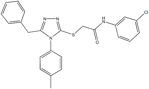 2-{[5-benzyl-4-(4-methylphenyl)-4H-1,2,4-triazol-3-yl]sulfanyl}-N-(3-chlorophenyl)acetamide Structure
