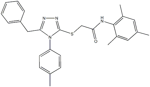 2-{[5-benzyl-4-(4-methylphenyl)-4H-1,2,4-triazol-3-yl]sulfanyl}-N-mesitylacetamide Struktur