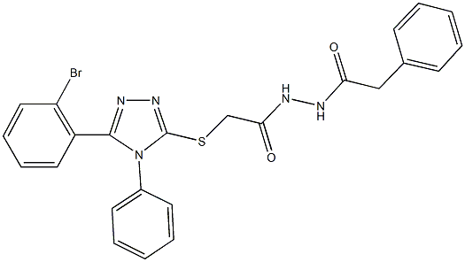 2-{[5-(2-bromophenyl)-4-phenyl-4H-1,2,4-triazol-3-yl]sulfanyl}-N'-(phenylacetyl)acetohydrazide,332948-08-0,结构式