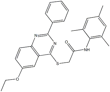 2-[(6-ethoxy-2-phenyl-4-quinazolinyl)sulfanyl]-N-mesitylacetamide|