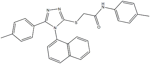 N-(4-methylphenyl)-2-{[5-(4-methylphenyl)-4-(1-naphthyl)-4H-1,2,4-triazol-3-yl]sulfanyl}acetamide,332948-41-1,结构式