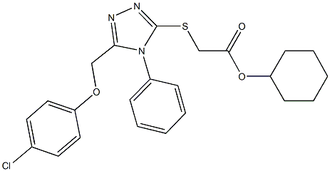 cyclohexyl ({5-[(4-chlorophenoxy)methyl]-4-phenyl-4H-1,2,4-triazol-3-yl}sulfanyl)acetate Structure