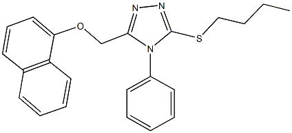 3-(butylsulfanyl)-5-[(1-naphthyloxy)methyl]-4-phenyl-4H-1,2,4-triazole,332948-80-8,结构式