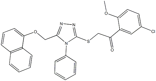 1-(5-chloro-2-methoxyphenyl)-2-({5-[(1-naphthyloxy)methyl]-4-phenyl-4H-1,2,4-triazol-3-yl}sulfanyl)ethanone Structure