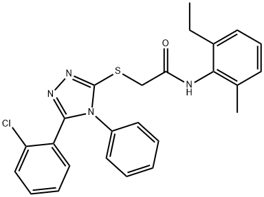 2-{[5-(2-chlorophenyl)-4-phenyl-4H-1,2,4-triazol-3-yl]sulfanyl}-N-(2-ethyl-6-methylphenyl)acetamide,332948-92-2,结构式