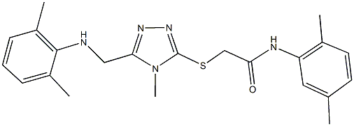 2-({5-[(2,6-dimethylanilino)methyl]-4-methyl-4H-1,2,4-triazol-3-yl}sulfanyl)-N-(2,5-dimethylphenyl)acetamide 化学構造式