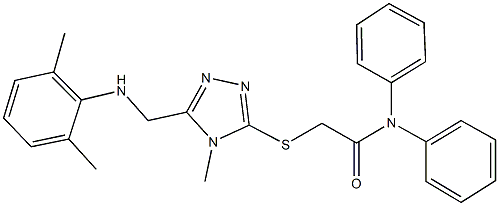 2-({5-[(2,6-dimethylanilino)methyl]-4-methyl-4H-1,2,4-triazol-3-yl}sulfanyl)-N,N-diphenylacetamide,332949-21-0,结构式