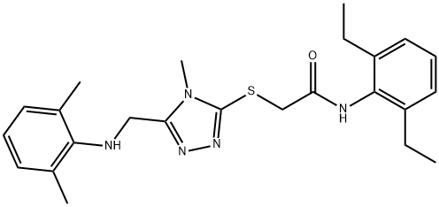 N-(2,6-diethylphenyl)-2-({5-[(2,6-dimethylanilino)methyl]-4-methyl-4H-1,2,4-triazol-3-yl}sulfanyl)acetamide,332949-38-9,结构式