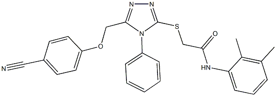 2-({5-[(4-cyanophenoxy)methyl]-4-phenyl-4H-1,2,4-triazol-3-yl}sulfanyl)-N-(2,3-dimethylphenyl)acetamide Struktur
