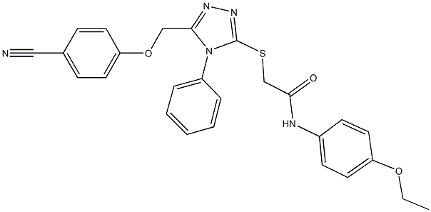 2-({5-[(4-cyanophenoxy)methyl]-4-phenyl-4H-1,2,4-triazol-3-yl}sulfanyl)-N-(4-ethoxyphenyl)acetamide 化学構造式