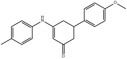 5-(4-methoxyphenyl)-3-(4-toluidino)-2-cyclohexen-1-one 化学構造式