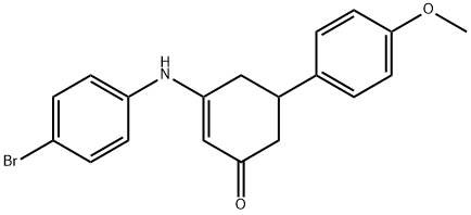3-(4-bromoanilino)-5-(4-methoxyphenyl)-2-cyclohexen-1-one 结构式