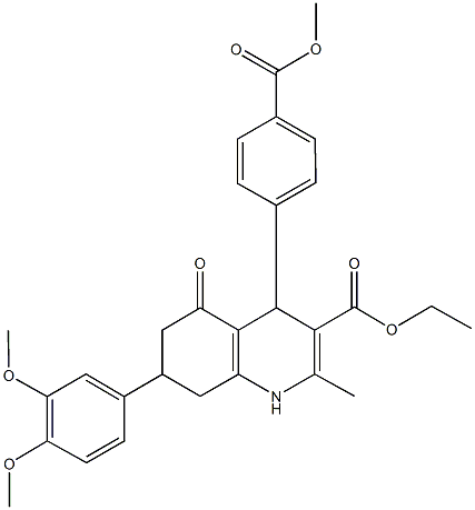 ethyl 7-(3,4-dimethoxyphenyl)-4-[4-(methoxycarbonyl)phenyl]-2-methyl-5-oxo-1,4,5,6,7,8-hexahydro-3-quinolinecarboxylate|