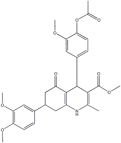 333309-06-1 methyl 4-[4-(acetyloxy)-3-methoxyphenyl]-7-(3,4-dimethoxyphenyl)-2-methyl-5-oxo-1,4,5,6,7,8-hexahydro-3-quinolinecarboxylate